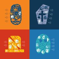 Halloween flat infographic N197