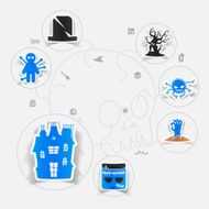 Halloween flat infographic N203