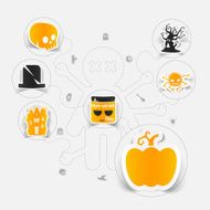Halloween flat infographic N204