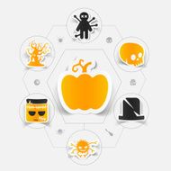 Halloween flat infographic N205