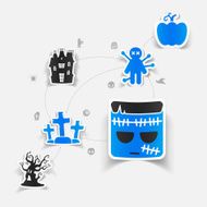 Halloween flat infographic N220
