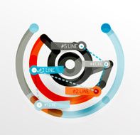 Embossed minimal style line diagram and stickers N8
