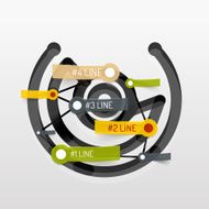 Embossed minimal style line diagram and stickers N9