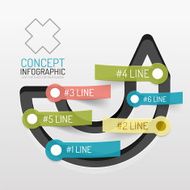 Embossed minimal style line diagram and stickers N10