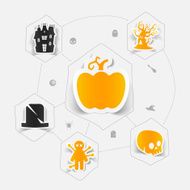 Halloween flat infographic N222