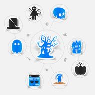 Halloween flat infographic N223