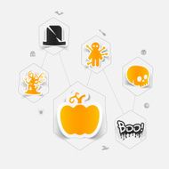 Halloween flat infographic N226