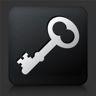 Black Square Button with Old Key N9