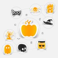 Halloween flat infographic N231