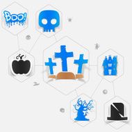 Halloween flat infographic N232