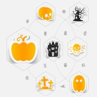 Halloween flat infographic N233