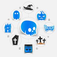 Halloween flat infographic N234