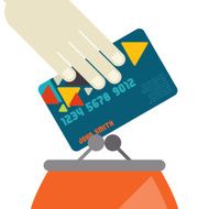 Credit Card And Purse In Flat Design Style N3