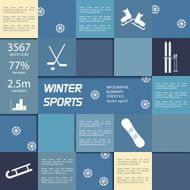 Winter sports infographic vector elements