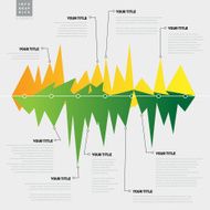Infographic template with lines peaks graph theme - vector