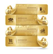 Abstract business infographics number options template gold