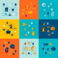 Halloween flat infographics N2