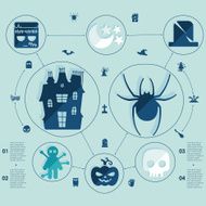 Halloween flat infographic N236