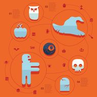Halloween flat infographic N237