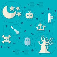 Halloween flat infographic N238