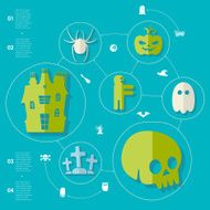 Halloween flat infographic N241