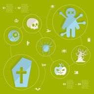 Halloween flat infographic N242