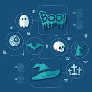 Halloween flat infographic N244