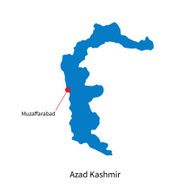 Detailed vector map of Azad Kashmir and capital city Muzaffarabad N2