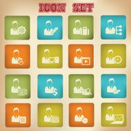 Human resource on vintage icons vector