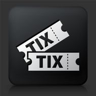 Black Square Button with Tickets Icon