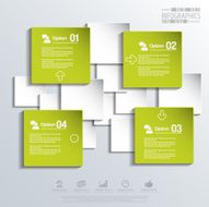 Abstract 3D paper Infographic N38