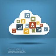 Cloud computing application concept with icons in the cloud and