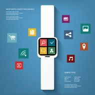 Smart watch concept vector infographics N2