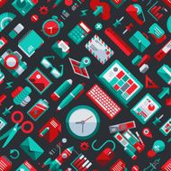 Flat Design Elements Seamless Pattern N7