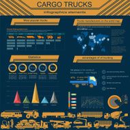 Cargo transportation infographics trucks lorry Elements N4