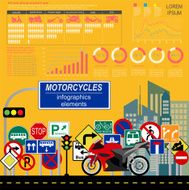 Set of motorcycles elements transportation infographics N15