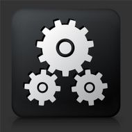 Black Square Button with Construction Gear Icon