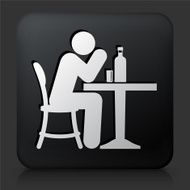 Black Square Button with Drinking Icon N5