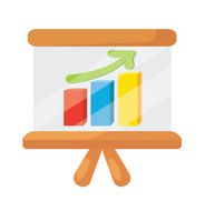 Vector Business Growing Graph Presentation Flat Icon