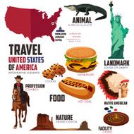 Infographic elements for traveling to USA