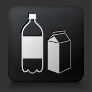 Black Square Button with Plastic Bottle and Cardboard Container N2