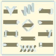 Set of vector retro ribbons banners and labels