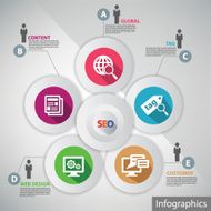 Seo infographics for text vector