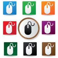 Mouse symbol Color buttons vector