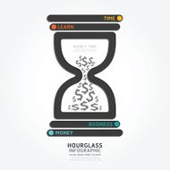 infographics vector hourglass design diagram line style template N2