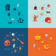Halloween flat infographic N245
