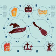 Halloween flat infographic N246