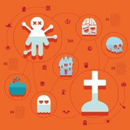 Halloween flat infographic N247