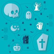 Halloween flat infographic N248