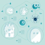 Halloween flat infographic N249